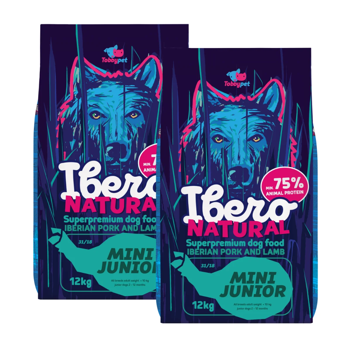 Ibero Natural Dog Mini Junior - 2x12kg