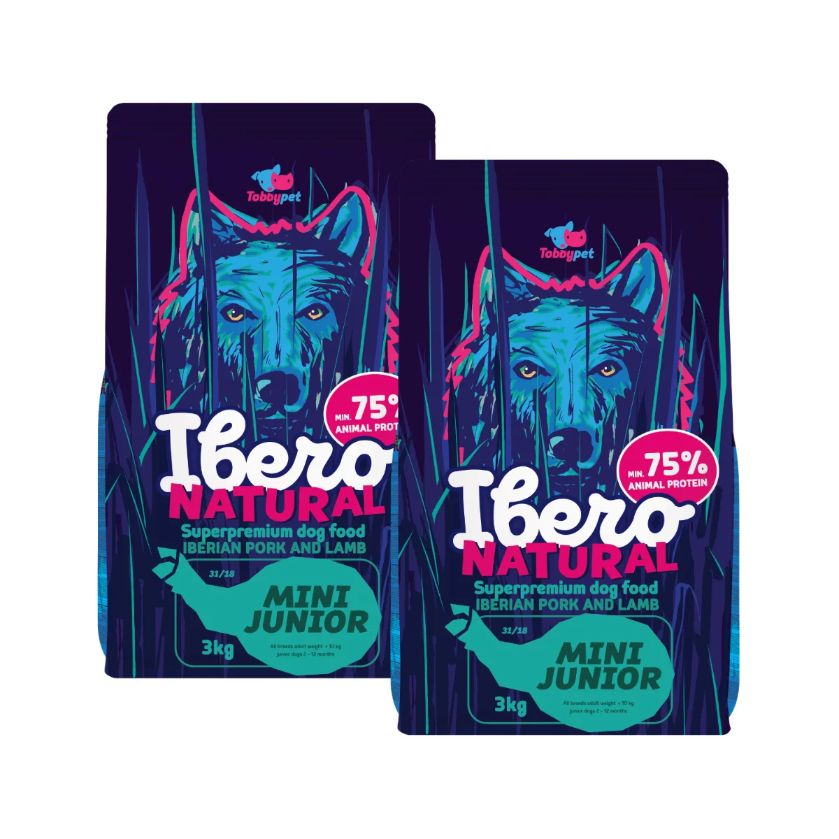 Ibero Natural Dog Mini Junior - 2x3kg