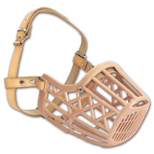 Náhubky pro psy - náhubek Safeguard, plast + kůže, vel. 6