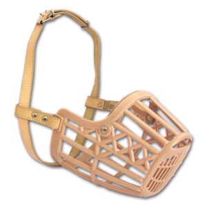 Náhubky pro psy - náhubek Safeguard, plast + kůže, vel. 7