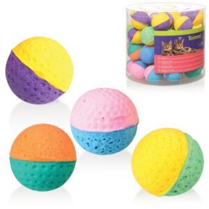 Hračky pro kočky - golfový míček pěnový - 2barevný, 4,5cm, tubus 60ks