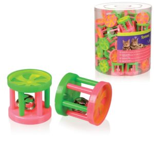 Hračky pro kočky - míček a válec s rolničkou, 4cm, tubus 60ks