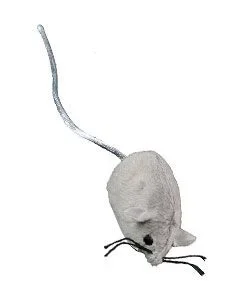 Hračka kočka Myš 5cm kožešinová Šedá 1ks TR