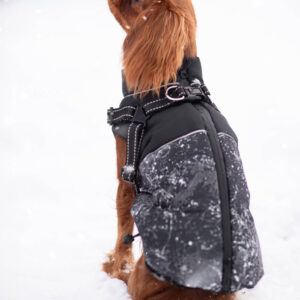 Vsepropejska Adon zimní bunda pro psa s postrojem Barva: Černá, Délka zad (cm): 35 – 37, Obvod hrudníku: 38 – 50 cm