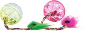 Trixie Míček chrastící s ocáskem 4cm, 2ks