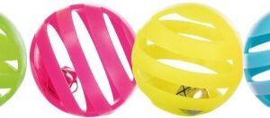 Trixie Sada 4ks plastových míčků s rolničkou 4cm