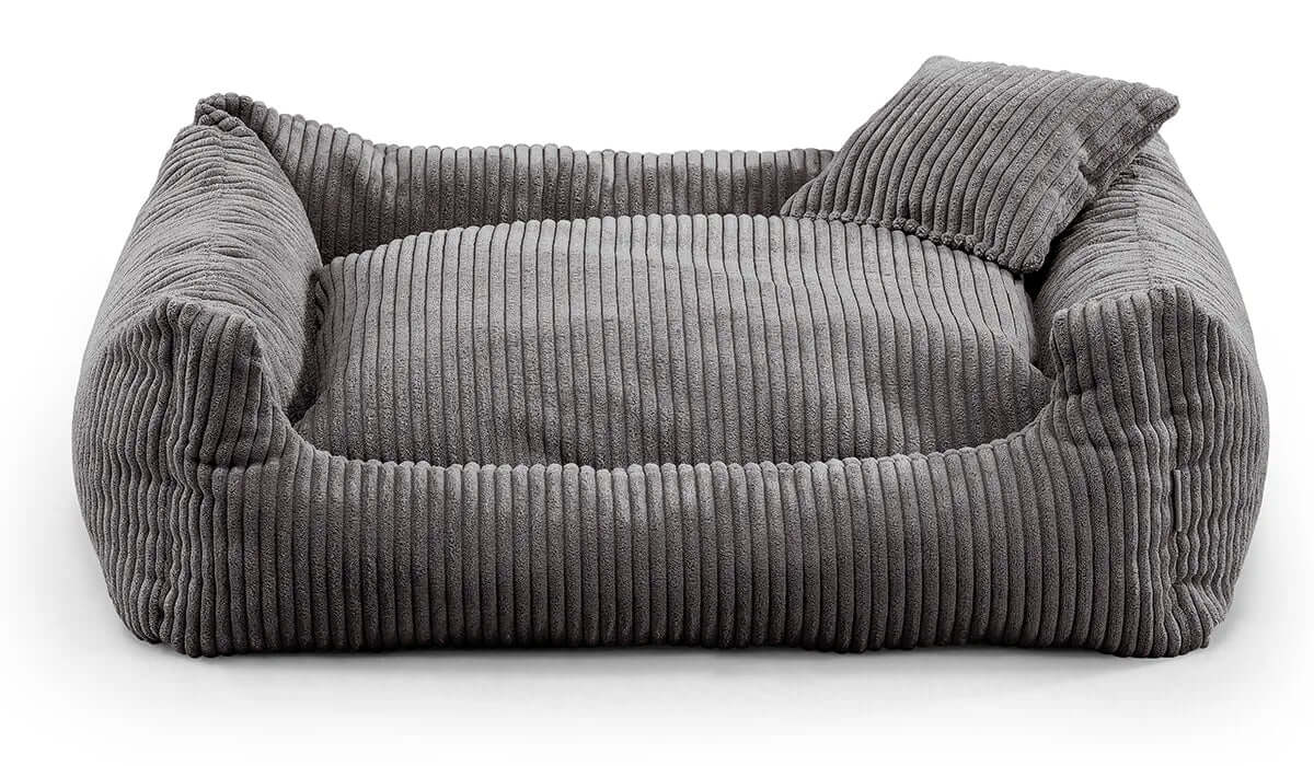 Vsepropejska Manšestr pelech pro psa s polštářkem Barva: Tmavě-šedá, Rozměr (cm): 120 x 100 Vsepropejska Manšestr pelech pro psa s polštářkem Barva: Tmavě-šedá, Rozměr (cm): 120 x 100