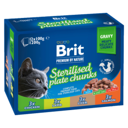 Brit Premium Cat Pouches Sterile Plate 12x100g
