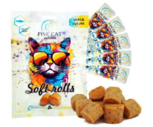 Fine Cat Soft Roll svačinka pro kočky Kuřecí s lososem 5x10g
