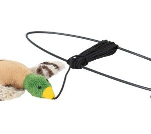 Trixie Plyšová létající kačena na gumičce 13 cm úchyt na rám dveří