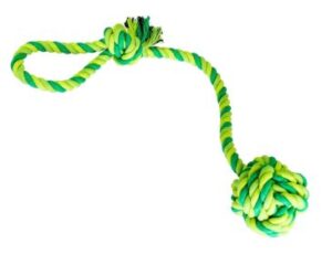 HipHop Dog Přetahovadlo bavlněné s míčem 38cm zelená