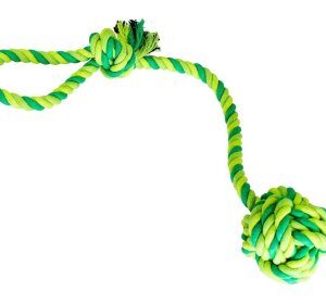 HipHop Dog Přetahovadlo bavlněné s míčem 38cm zelená