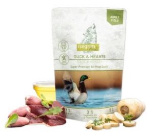 Isegrim Adult field: kachna s kuřecími srdci a bylinkami 410g