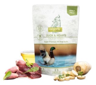 Isegrim Adult field: kachna s kuřecími srdci a bylinkami 410g Isegrim Adult field: kachna s kuřecími srdci a bylinkami 410g