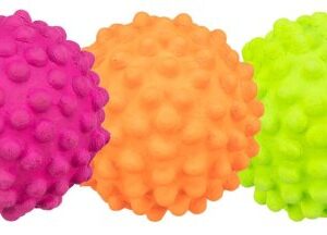 Trixie Neonový míč z mechové gumy se špuntíky 7cm