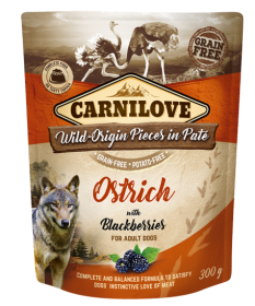 Carnilove Dog Pouch Paté Ostrich with Blackberries 300g