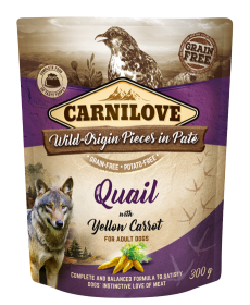 Carnilove Dog Pouch Paté Quail with Yellow Carrot 300g