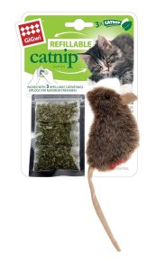 GiGwi Catnip Myška se 3 sáčky výměn. náplní
