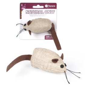 Tommi Natural Only Myška hnědá s hnědým ocáskem 8cm