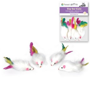 Tommi Myška malá s peříčky 5cm 4ks