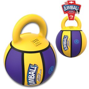 GiGwi Jumball Basketball míč s rukojetí žluto-fialový 20cm