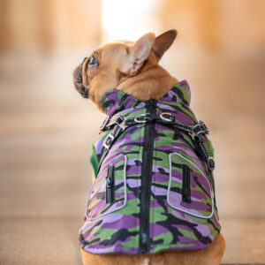 Vsepropejska Pardál zimní bunda pro psa s postrojem Barva: Zelená, Délka zad (cm): 38, Obvod hrudníku: 42 – 52 cm