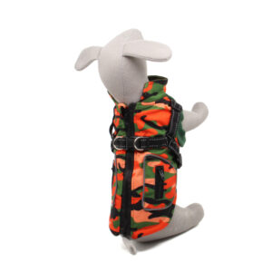 Vsepropejska Pardál zimní bunda pro psa s postrojem Barva: Oranžová, Délka zad (cm): 33, Obvod hrudníku: 38 – 46 cm