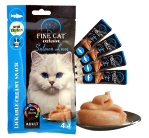 Fine Cat Exclusive Krémová svačinka pro kočky Losos 4x15g