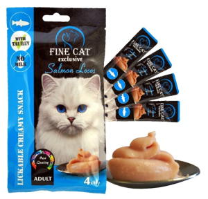 Fine Cat Exclusive Krémová svačinka pro kočky Losos 4x15g