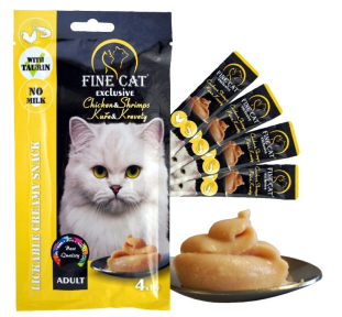 Fine Cat Exclusive Krémová svačinka pro kočky Kuře&Krevety 4x15g Fine Cat Exclusive Krémová svačinka pro kočky Kuře&Krevety 4x15g