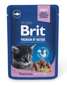 Brit Premium Cat kapsička s bílou rybou ve šťávě pro koťata 100g