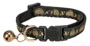 Trixie Obojek pro kočky černý se zlatým zdobením a rolničkou