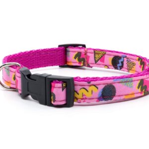 Vsepropejska Retro vibes růžový obojek pro psa Barva: Růžová, Obvod krku: 33 – 55 cm