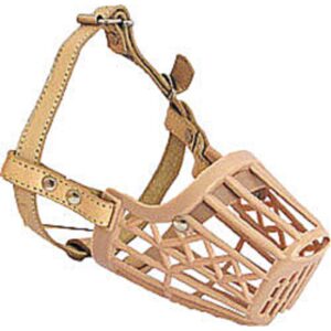 Náhubky pro psy - náhubek Safeguard, plast + kůže, vel. 4