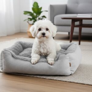 Vsepropejska Shaggy pelech pro psa s kožíškem Barva: Šedá, Rozměr (cm): 55 x 45