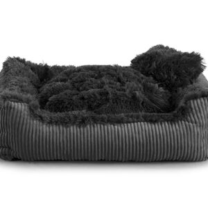 Vsepropejska Shaggy pelech pro psa s kožíškem Barva: Černá, Rozměr (cm): 120 x 90