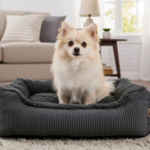 Vsepropejska Shaggy pelech pro psa s kožíškem Barva: Černá, Rozměr (cm): 65 x 55