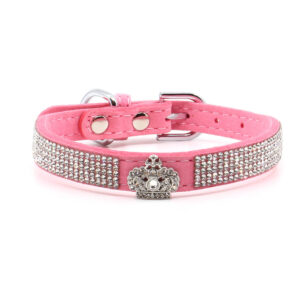 Vsepropejska Laura třpytivý obojek pro psa | 15 – 30 cm Barva: Růžová, Obvod krku: 18 – 24 cm