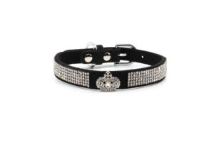 Vsepropejska Laura třpytivý obojek pro psa | 15 - 30 cm Barva: Černá, Obvod krku: 18 - 24 cm