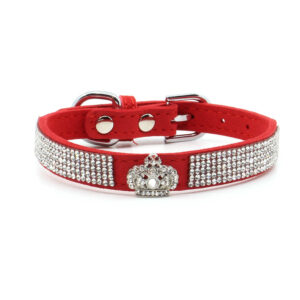 Vsepropejska Laura třpytivý obojek pro psa | 15 – 30 cm Barva: Červená, Obvod krku: 24 – 30 cm