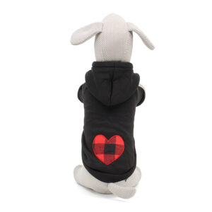 Vsepropejska Soul mikina pro psa se srdcem Barva: Černá, Délka zad (cm): 20, Obvod hrudníku: 26 – 32 cm