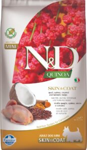 N&D QUINOA Dog GF Skin & Coat, Quail & Coconut Adult Mini 800 g