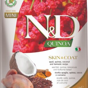 N&D QUINOA Dog GF Skin & Coat, Quail & Coconut Adult Mini 800 g