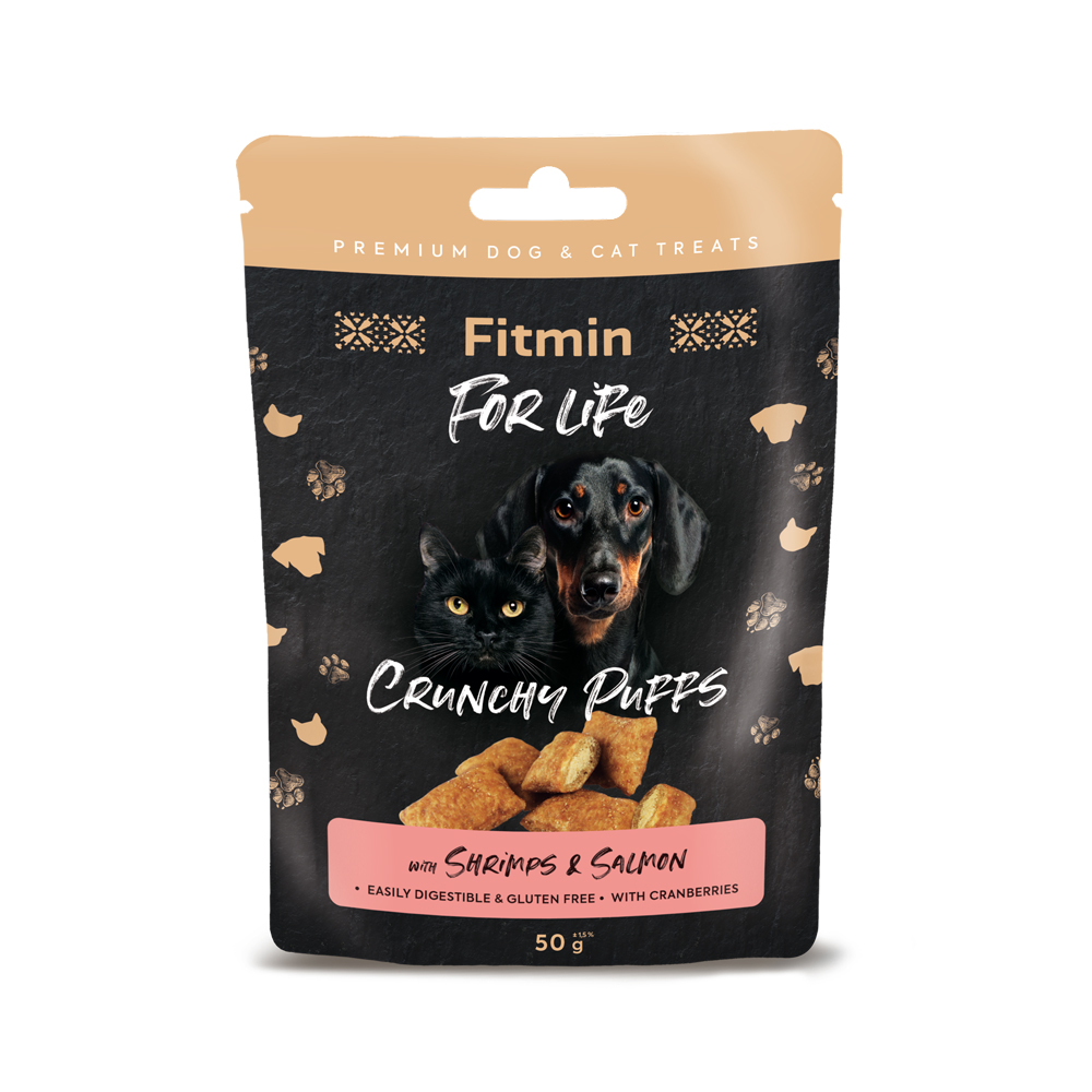 Fitmin For Life Lososové polštářky pamlsek pro psy a kočky 50g Fitmin For Life Lososové polštářky pamlsek pro psy a kočky 50g