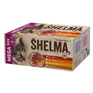 Shelma Cat kuřecí hovězí kachní a krůtí 40 x 85 g