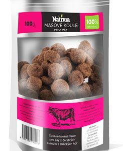 Nativia s.r.o. Nativia Sušené masové koule pochoutka pro psy 100g
