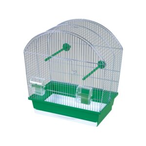 Klec MEGI pro malé papoušky, andulky aj., pozink, 47 x 42 x 25 cm, různé barvy dna