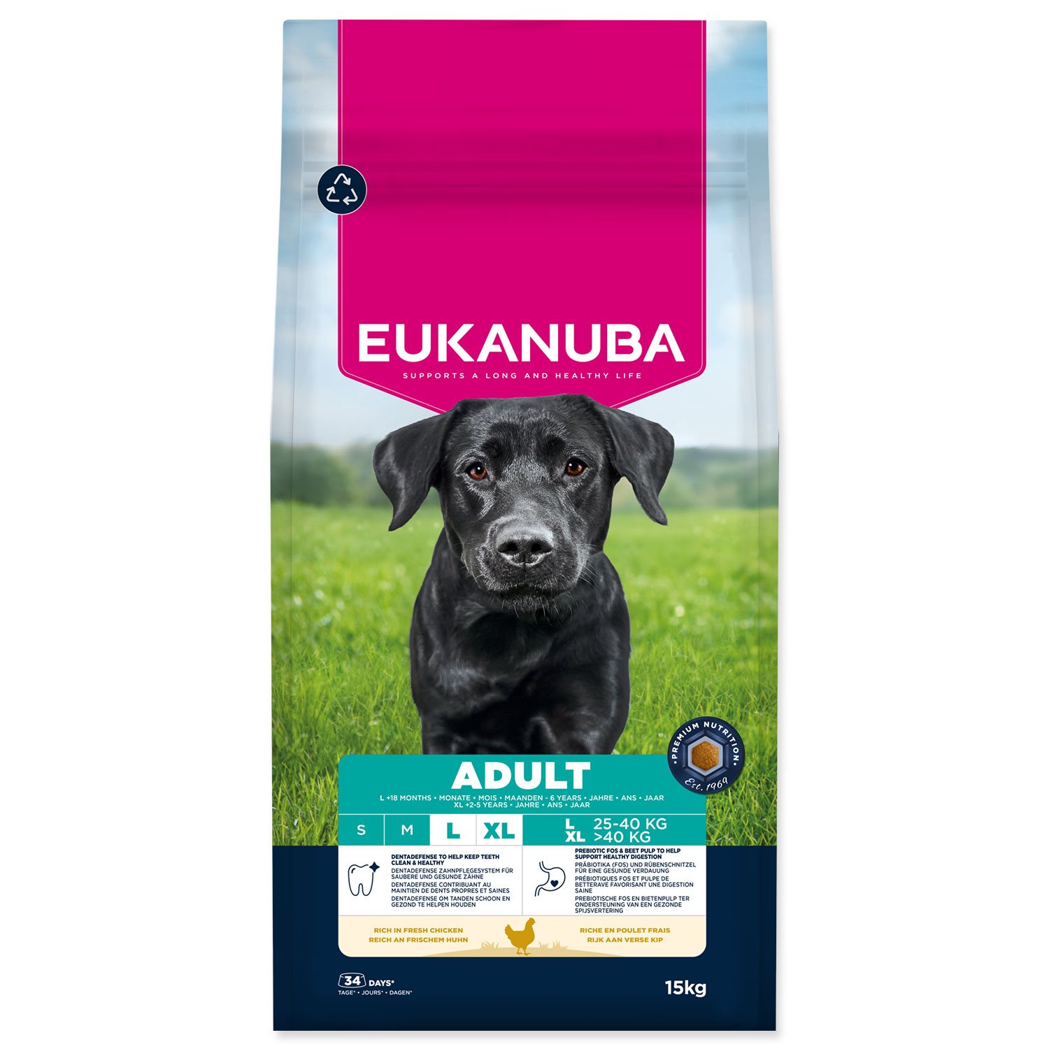 Krmivo EUKANUBA Adult Large rich in fresh chicken 15 kg Krmivo EUKANUBA Adult Large rich in fresh chicken 15 kg