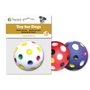 Vinylový míček s dolíčky TOMMI - hračky pro psy, 6,5cm, různé barvy
