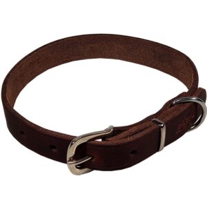 Bafpet Obojek z mastné kůže ZUBR 32cm/12mm hnědá